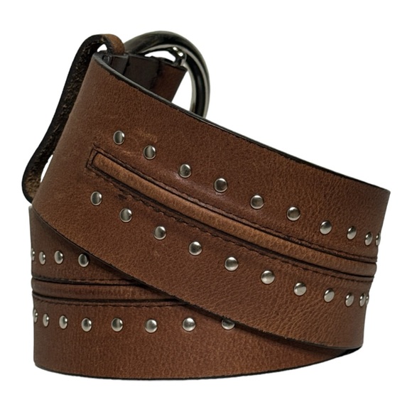 MICHAEL KORS BOHEMIAN STUDDED LEATHER WIDE WOMEMS BELT - Picture 4 of 11